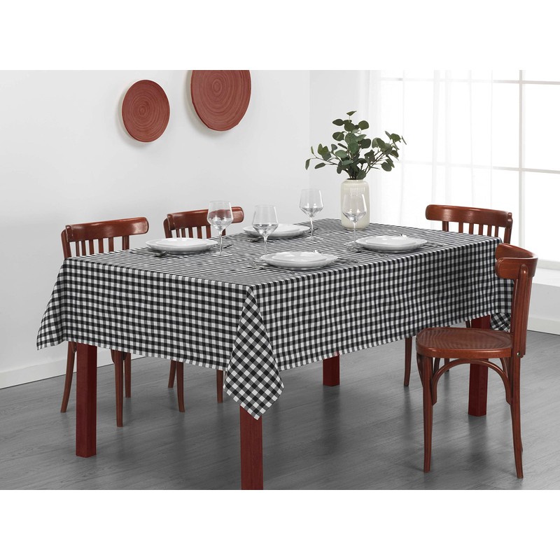 LAN&LAN - Rectangular Check Tablecloth, Tablecloth for Indoor and Outdoor