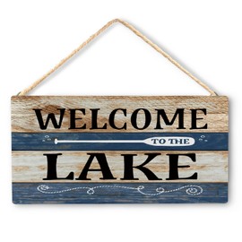 Lake House Sign, Welcome to the Lake Wood Signs Plaque Wall Hanging, Lake Wall Decor, Lake House Wall Decor, Lake Decor for Home, Lake Life Decor, Lake House Gifts, Gifts for Lake Lovers, 8x10 Inch
