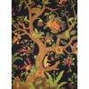 Tree of Life Tab Top Curtain-Drape-Door Panel-Black/Cream by India Arts