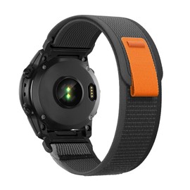 PCAVO Trail Loop Nylon Band for Garmin Fenix 5 6 7 Pro Solar Quick fit 22 Elastic Nylon Replacement Strap for Garmin Forerunner 935 745 965 955 Epix Pro Gen 2 47 Orange