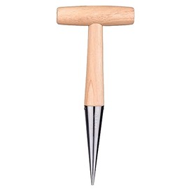 Hand Tools Traditional Garden Wood and Stainless Steel Punch, Hand Dibber with Light Weight Wooden Handle for Garden Planting Seeds