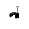 On1shelf® Black Flat Cable Clips with Fixing Nail 6mm 50