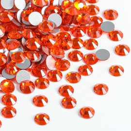Beadsland 1440 pieces flat back rhinestones, nail crystals rhinestones for nails, orange, SS3 (1.3-1.4 mm)