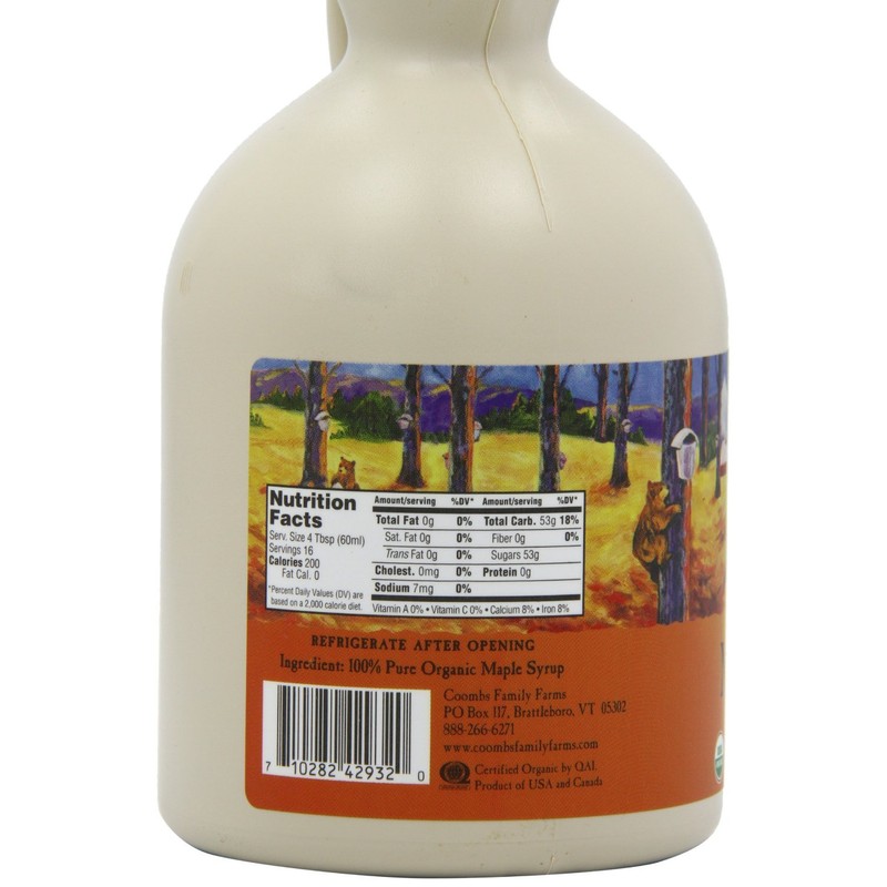 Coombs Family Farms Maple Syrup, Organic, Grade A, Dark Color,