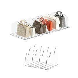 KKPOT Adjustable Acrylic Purse Organizer for Closet Shelf – Clear Handbag Storage Divider, Pocketbook Rack, Clutch Holder, Purse Shelf Organizer for Women’s Closet Organization