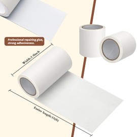 Azobur Leather Repair Tape Patch Leather Adhesive for Sofas, Car Seats, Handbags, Jackets,First Aid Patch 3.9''x15' (White Leather)