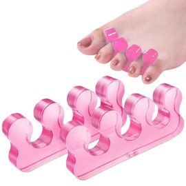YAARUJEE Toe Separator, Spread Toe Support, Bunions, Set of 2, Pink, Silicone Material, Washable, Easy to Put on and Take Off, Soft, For Sleeping, Home, Unisex