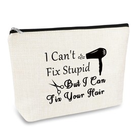 Hairdresser Gifts Hair Stylist Makeup Bag Funny Hair Dresser Gift Cosmetic Bags Inspirational Hair Stylist Gift Encouragement Gift Christmas Birthday Graduation Gift for Hairdresser Travel Pouch