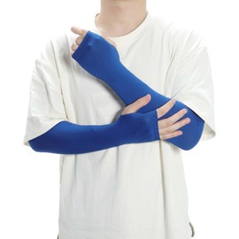 CAPASTEC Arm Cover, UV Protection, Cold Feeling, Arm Sleeve, Finger Type, Sun Protection, UV Protection, Sports, Running, Driving, Bicycle, Cooling, Arm Cover, Royal Blue, Long