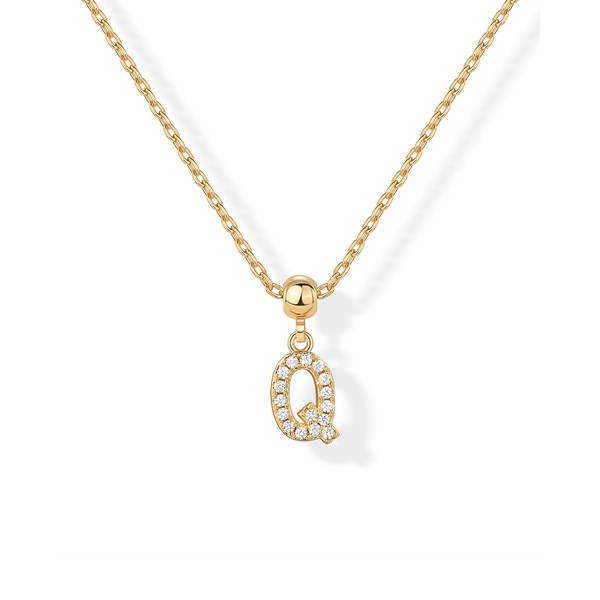 PAVOI 14K Yellow Gold Plated Sliding Adjustable Cubic Zirconia Initial