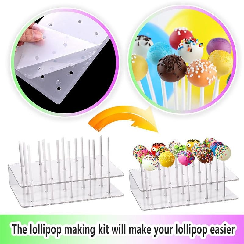 2Piece Lollipop Display Stand,Sturdy Acrylic Lollipop Stand with 15 Slots,Includes