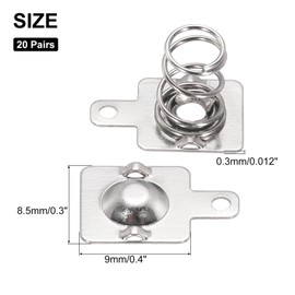 MECCANIXITY 20 Set Battery Spring Metal Contact Plate 8.5mm x 9mm Positive Negative Unipolar Conversion Nickeling Plate for Battery Holder and Electronic Toys