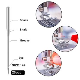 20 Pcs Sewing Machine Needles, 90/14 Universal Machine Needles with Instruction, Sharp Sewing Machine Needles for Home Sewing Machine