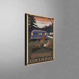 Moonbeam Ontario Airstream Trailer Giclee Archival Canvas Print Wall Art Décor for Home & Office from Travel Artwork by Artist Paul A. Lanquist 12" x 18"