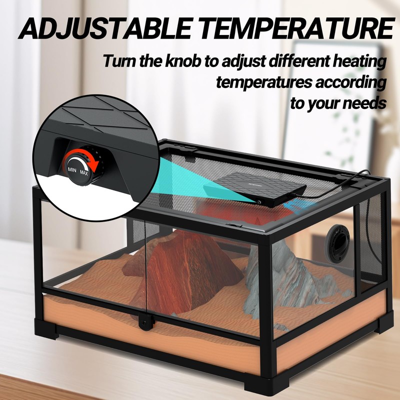 REPTI ZOO Reptile Heat Panel Adjustable Temperature Reptile Heating Plate,