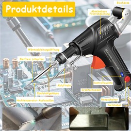 WRQIOO Laser Welding Machine, 3-in-1 Laser Welding Tools, Automatic Welding Gun Metal for Tin, Multifunctional Soldering Iron Soldering Gun Set, Internal Heated Industrial Hand Welding Machine