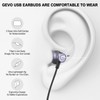 GEVO USB Earbuds Headset with Microphone for PC, USB Earphones