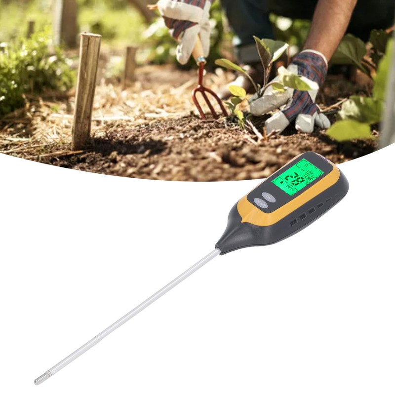 Soil Moisture Meter 4 in 1 Digital Backlight Plant Temperature