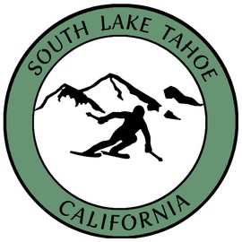 Athena Brands South Lake Tahoe California Extreme Skier Car Truck Window Bumper Sticker Decal - Washed Green