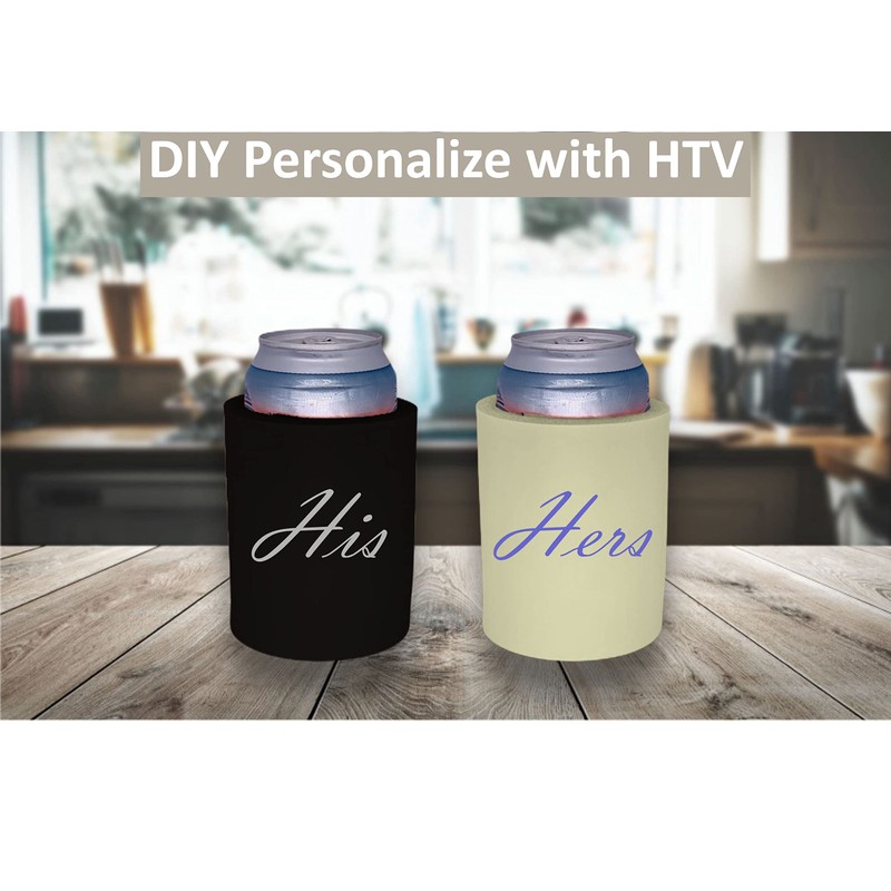 Blank Thick Foam Old School Can Cooler (2 Pack, Purple)