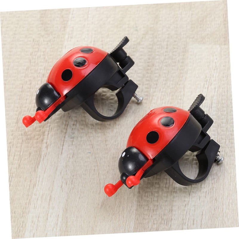 OHPHCALL 2pcs Bike Ladybug Bells Handlebar Ring Horn Bike Horn