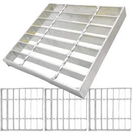 TIANYAMAI Galvanized Steel Drain Grate for NDS 9x9 Catch Basin, 4 PC Outdoor Drain Cover for Polylok, B Class Sewer Grate, Durable Heavy Duty Channel Grate, Square Drainage Grate Driveway