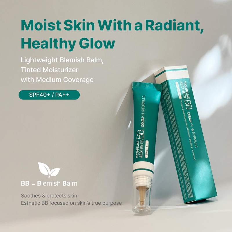 TROIAREUKE Aesthetic BB Cream H+ Formula SPF40+ PA++, Lightweight Blemish