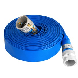 2" x 100 ft Backwash Hose for Swimming Pools, Heavy Duty PVC Water Lay Flat Discharge Hose,Durable Pool Drain Hose with Aluminum Camlock C and E Fittings for Pump And Filters