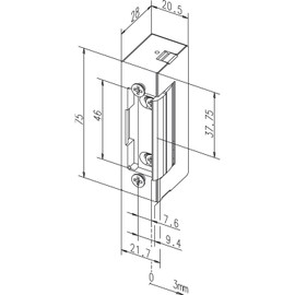 EffEff Pieces Door Opener 1410E | with Mechanical Unlocking | 1410E - 00