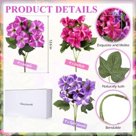 Thiccywoov 12 Bundles Artificial Fake Hanging Flowers for Outdoor Spring Summer Colored Faux Silk Morning Glory UV Resistant for Home Planter Porch Garden Patio Yard Indoor Decor(Mixed)