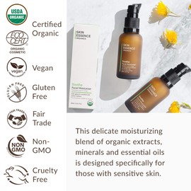 Soothe Facial Moisturizer by Skin Essence Organics - 100% Natural, Certified Organic Face Oil Serum