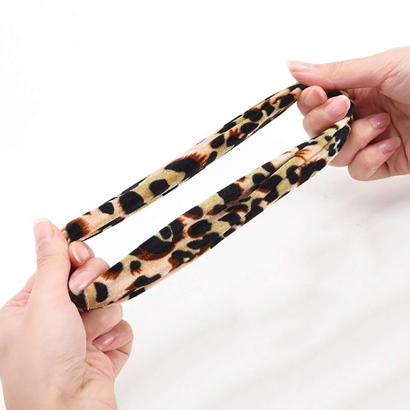WHITE FANG ZA009 Women's Scrunchie Hair Rubber Leopard Pattern Leopard