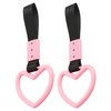 JRYEM 2PCS Heart Shaped Car Handle Straps, Rear Bumper Warning