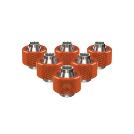 PrimoChill SecureFit SX - Premium Compression Fitting for 3/8in ID x 5/8in OD Flexible Tubing 6 Pack (F-SFSX58-6) - Available in 20+ Colors, Custom Watercooling Loop Ready - Candy Copper