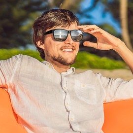 URUMQI Polarised Sunglasses Men Women UV400 Protection Oversized Square Sunglasses for Glasses Wearers Fit Over Glasses Driving Fishing, A05 Matte Black Frame/Silver Mirrored Lens