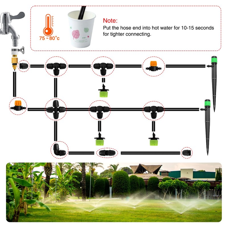 VooGenzek 10 PCS 4/7 mm Drip Irrigation Fittings, Irrigation Elbow