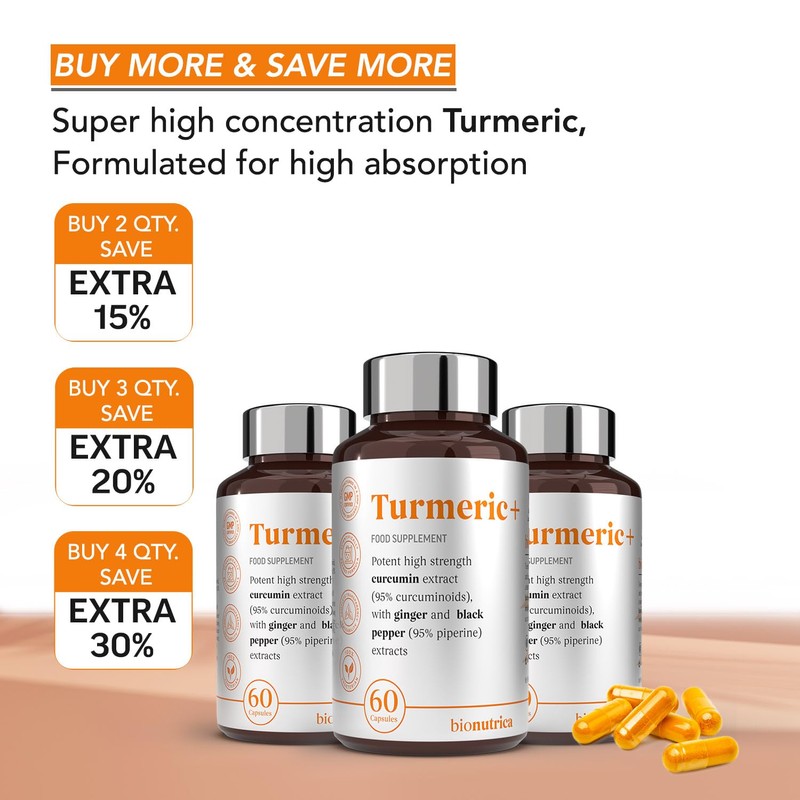 Curcumin 95 Capsules with Ginger & Black Pepper | Antioxidant
