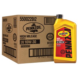 Pennzoil High Mileage 10W-30 Motor Oil, 1 Quart (6 Pack)