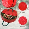 Christmas Wreath Storage Bag PE Woven Fabric Dustproof Round Red