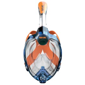 Seac Magica Snorkel Mask Full Face Mask Anti-Fog System with a Soft Mask Body, Dry Top Snorkel with Outlet Valve, XS/S +10