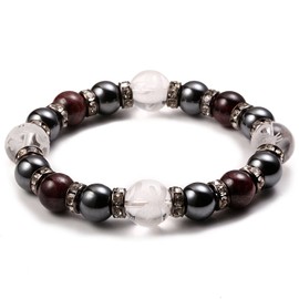 Kyozyudo, Power Stone Bracelet, Goes Great With Everything, Choice of Birthstone, Gold, Luck, Wealth, Health, Four Gods X Hematite, 0.5 inch (12 mm), Cleansing, Natural Stone
