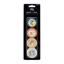 Suck UK Sushi Tape | Decorative Paper Washi Tape | Novelty Masking Adhesive Tape | Set of 4 Quality Tapes | Quirky & Cute Design