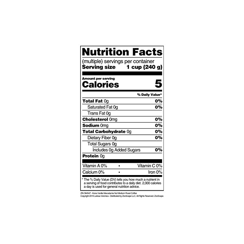 Kona Vanilla Macadamia Nut Medium Roast Coffee (Gourmet, Naturally Flavored,
