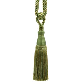 DÉCOPRO Set of 4 Elegant Alpine Green, Avocado, Celadon, Golden Green Curtain & Drapery Tassel Tieback|8 1/2 Inch Tassel, 30 Inch Spread (Embrace)|Style# TBC085 (8368)|Color: Peridot - PR12