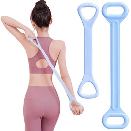 Pack of 2 Fitness Resistance Band Arm Back Training Elastic Ropes Workout Shoulder Stretch Bands with Comfortable Handles Exercise Bands Stretch Expander for Yoga Stretching and Fitness