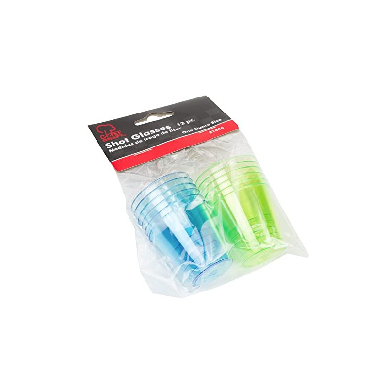 Chef Craft Select Plastic Shot Glass, 1 ounce 12 piece