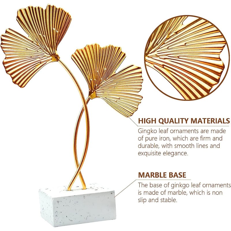 Metal Leaves Decoration, Ginkgo, Living Room Decoration, Decorative Objects Gingko