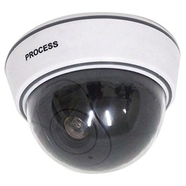 ToolUSA Anti-theft Dummy Security Camera | 5" (12.7 cm) Diameter Base | LED Red Flashing Light | Realistic Black Mirror Finish | No Wiring | Indoor & Outdoor Use