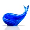 vskikris Blue Glass Whale Figurine Collectibles Hand Blown Art Glass