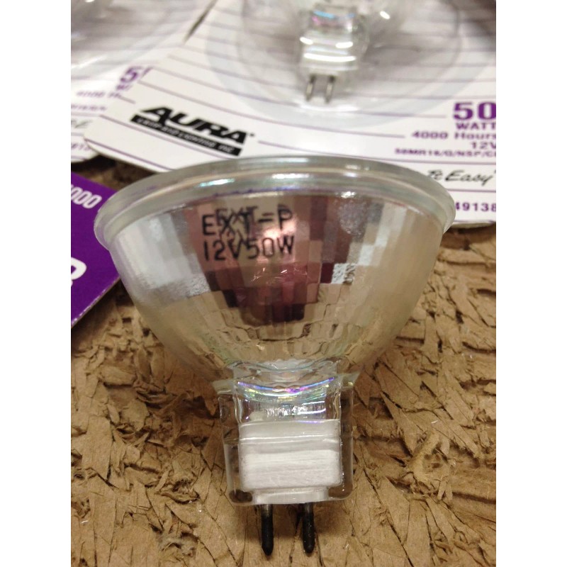 Aura MR16 halogen bulbs EXT w/LENS 50W 12V 6 PK